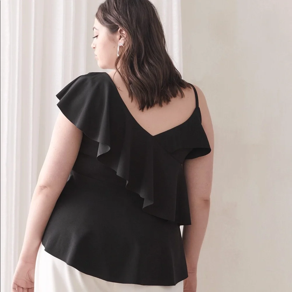 Asymmetrical Ruffled Top - Picture 2 of 4